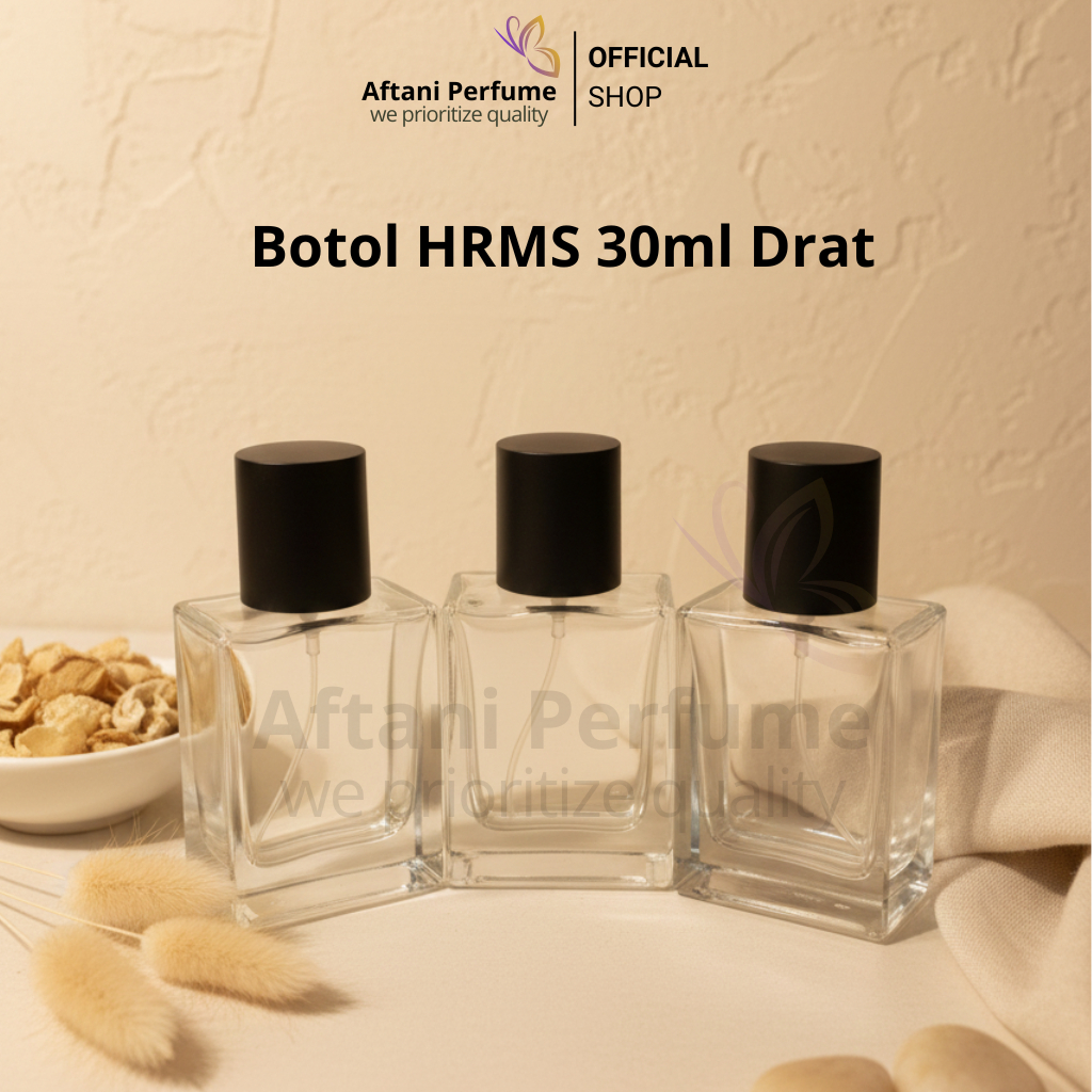 12pcs Botol Parfum HRMS 30ml Kaca Tebal Drat Putar - Botol Kosong Spray Presisi & Anti Bocor Mewah