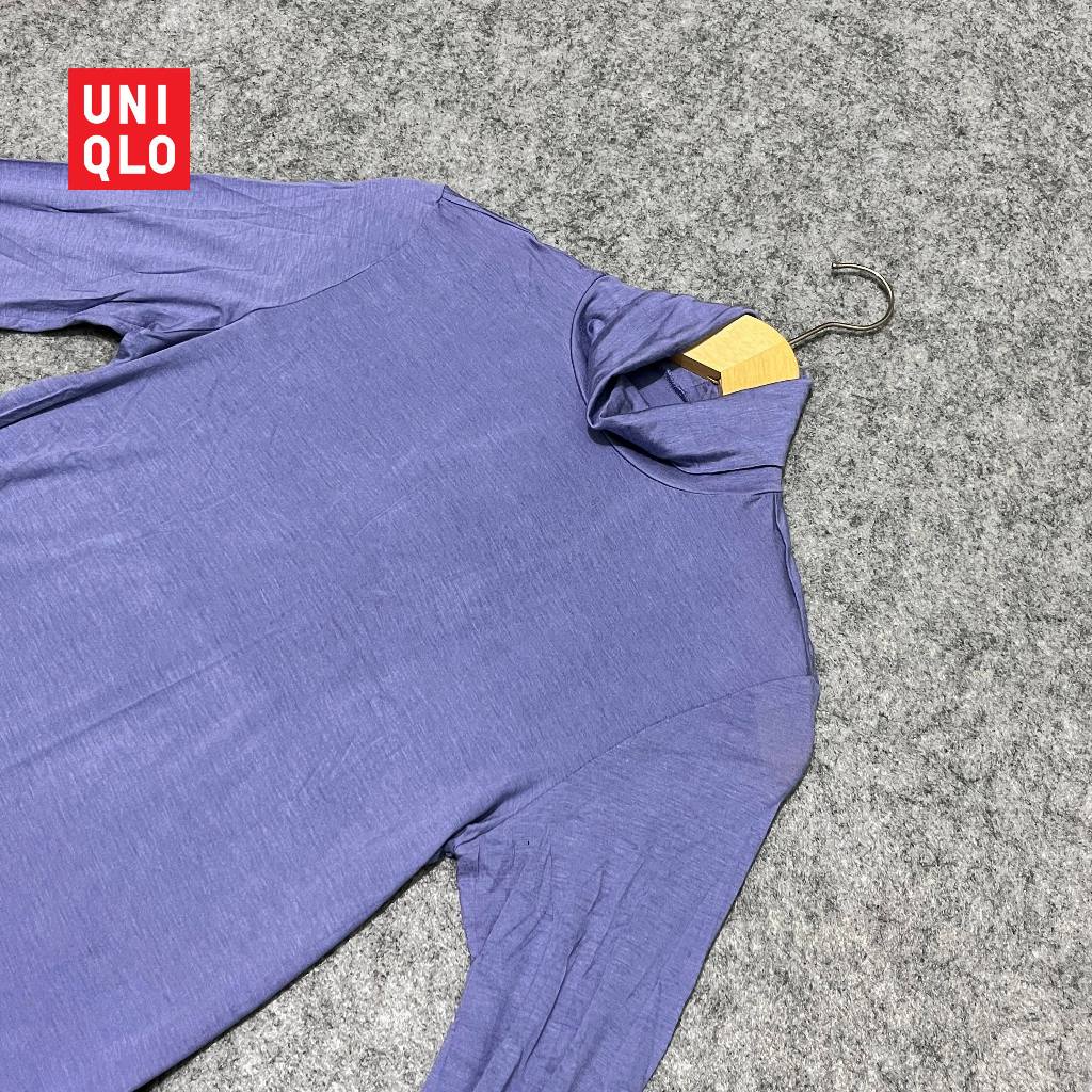 [20H] Atasan Turtleneck Heattech Uni Biru