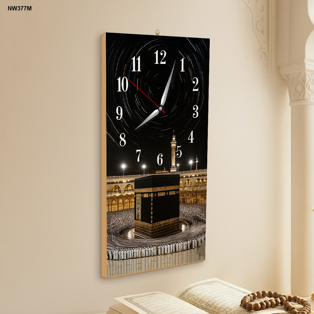 AZRA GALLERY - Jam Dinding motif KA'BAH ORANG TAWAF Hiasan Rumah Aesthetic Kekinian Dekorasi Kamar K