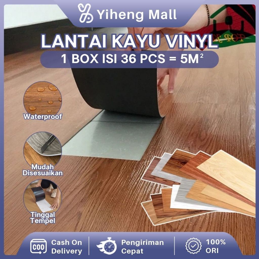 Lantai Vinyl Kayu Premium 1 Dus (36PCS) Floor Vinyl  Lantai Vinyl Kayu Premium Vinyl Lantai Parket K
