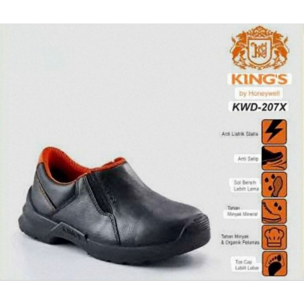 SEPATU SAFETY KING'S  KWD 207 X- SEPATU SAFETY SHOES KESELAMATAN KERJA PROYEK DAN PERTAMBANGAN 100%O