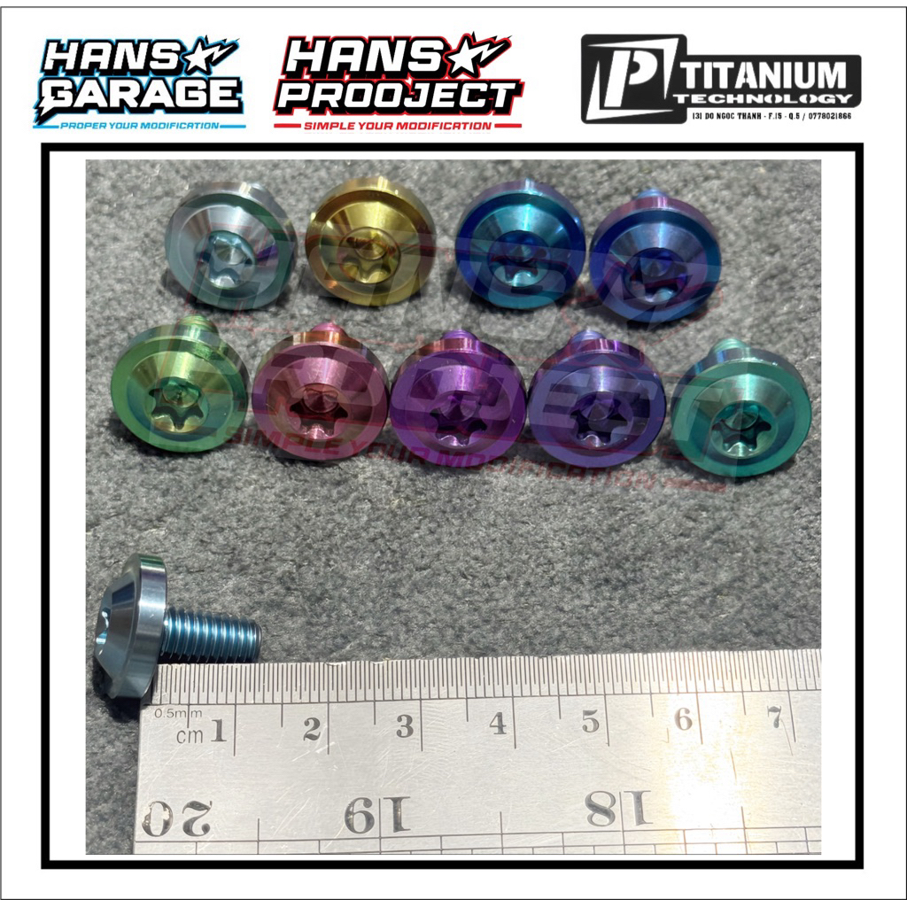 Baut TITANIUM Big Head M6x12 Drat 10