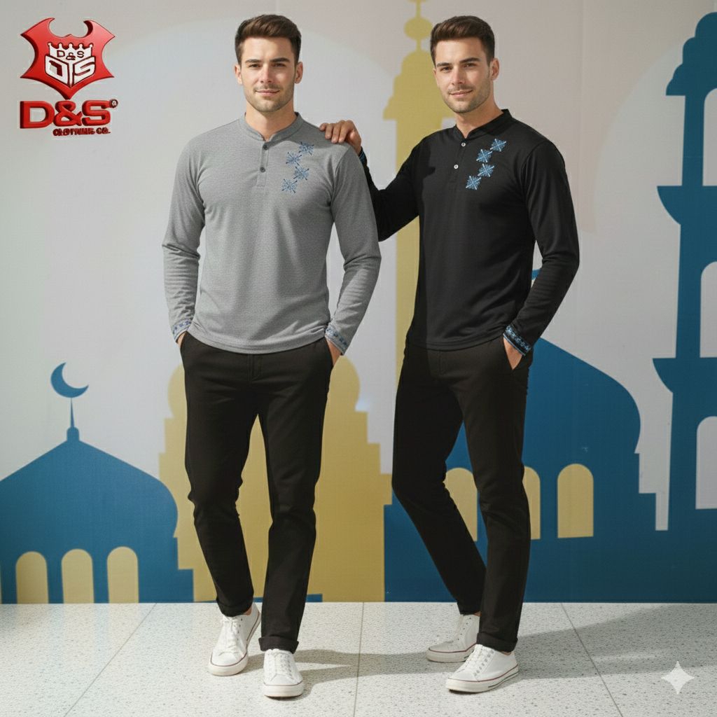 KOKO KAOS BORDIR LENGAN PANJANG ATASAN PRIA ART 21155 D&S