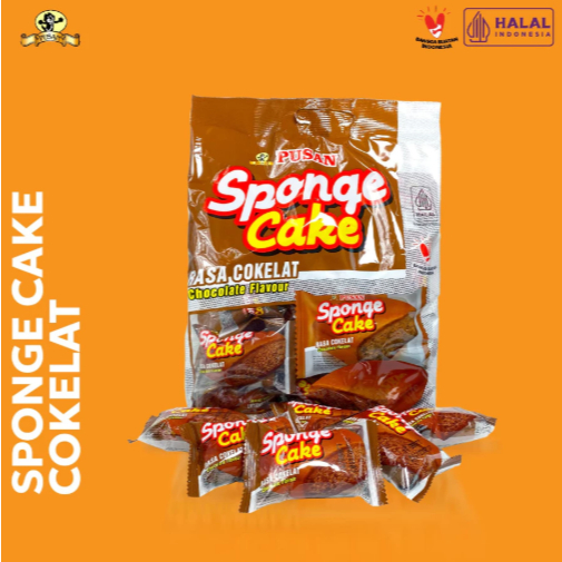 PUSAN Bolu Sponge Cake Rasa Cokelat, Pandan, Pisang, Vanila