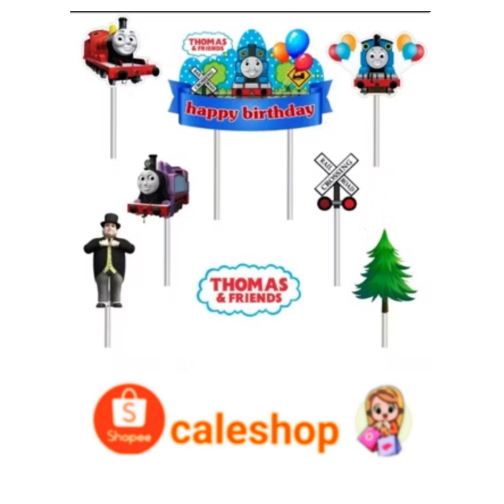 Topper Kertas / Toper Kue Ulang Tahun Anak Tomas Kereta Api