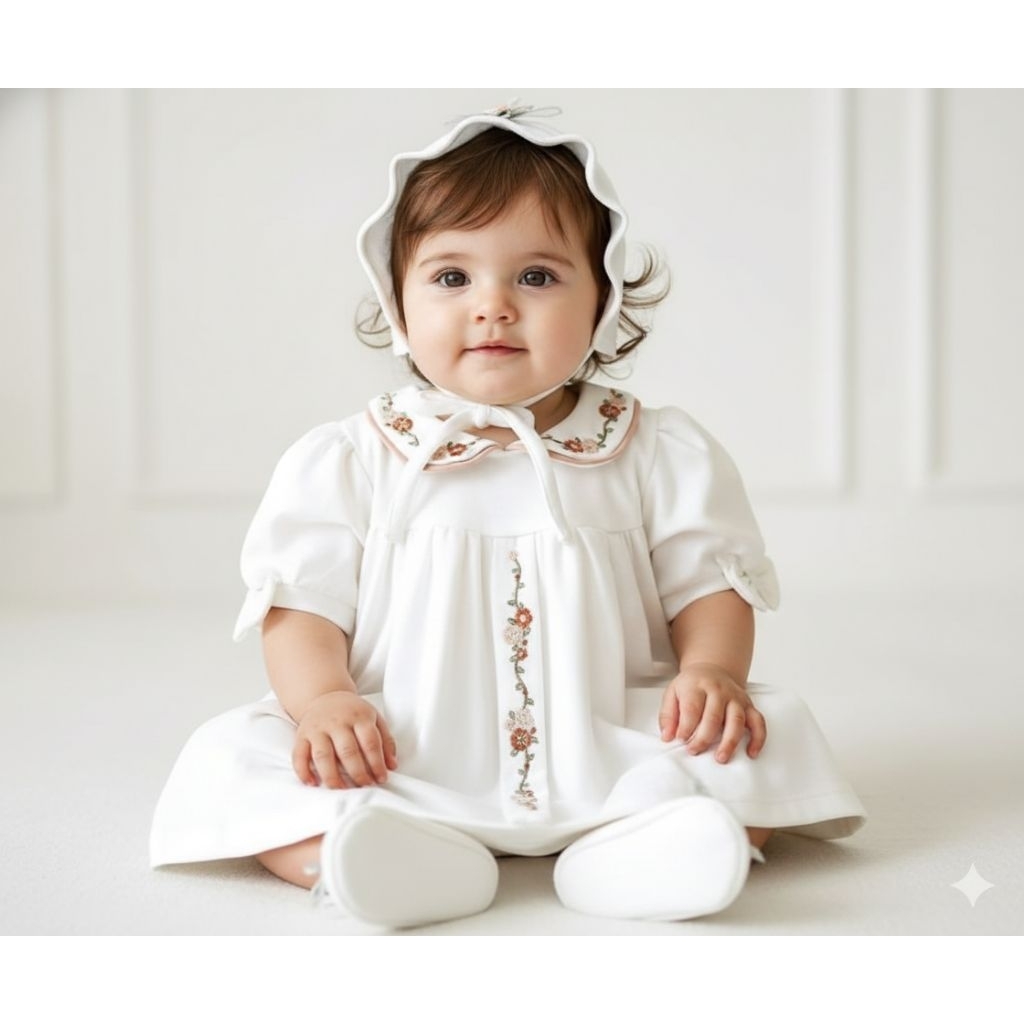 Gaun bayi perempuan putih set,dress bayi putih,gaun aqiqah newbornGAMIS MEWAH AQIQAH/PURE WHITE,BAJU