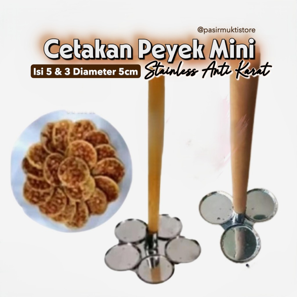 Cetakan Peyek Stainless 3 & 5 Lubang Diameter 5 cm – Cetakan Peyek Mini Bulat Anti Karat