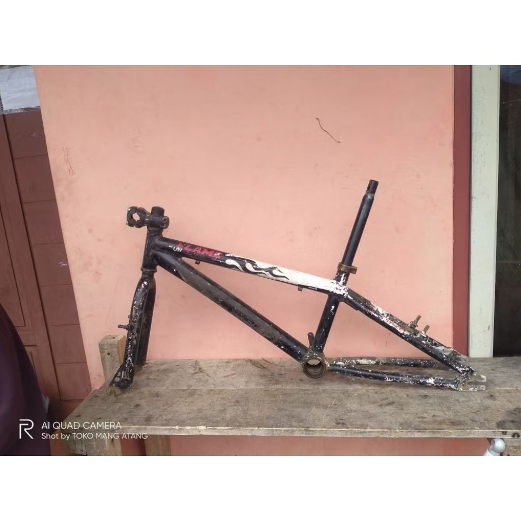 Frame Fork Sepeda BMX 20 ALLOY UNITED FLAME Include seatpost Alloy dan stem alloy