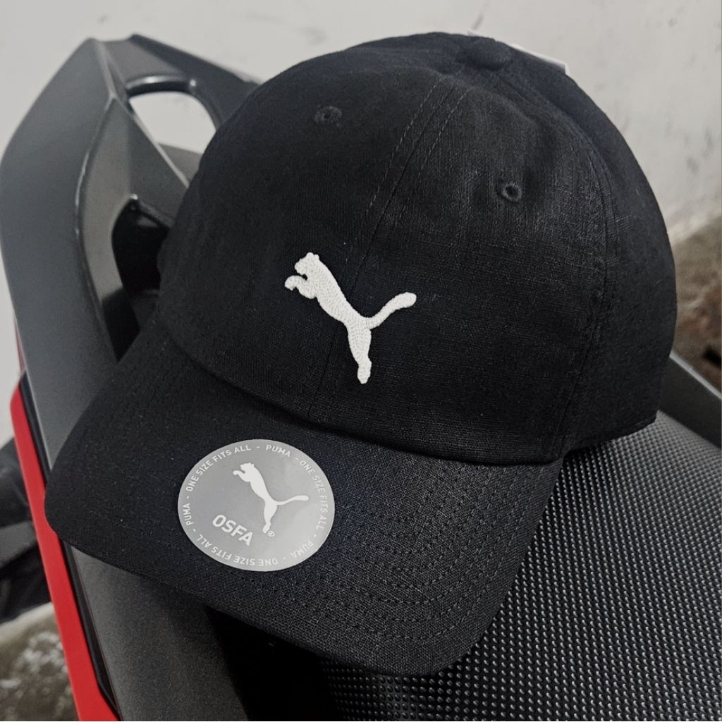 Topi Puma Essentials Dad Cap - Black / Topi Branded Hitam Unisex / Topi Hitam Pria Wanita /Topi Meta