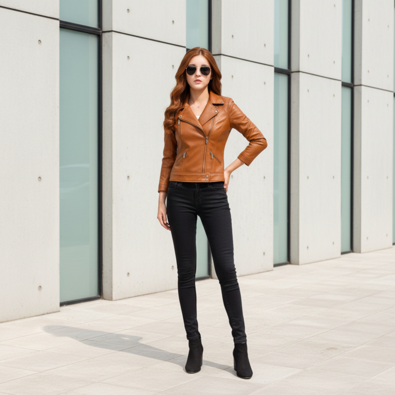 HOT SALE Jaket semi kulit wanita cewe untuk motor model korea seksi murah