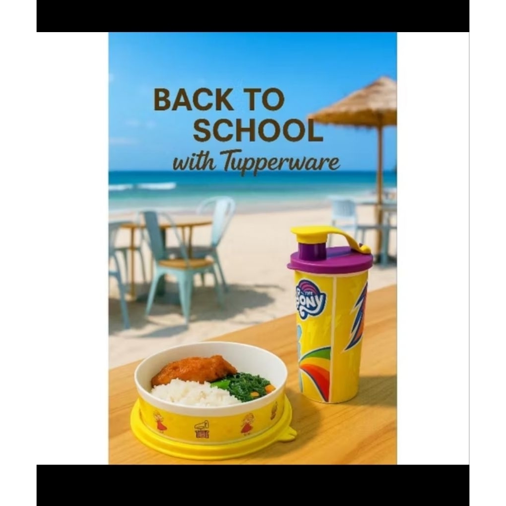 Paket bekal Tupperware Fun Tumbler dan medium Handy bowl