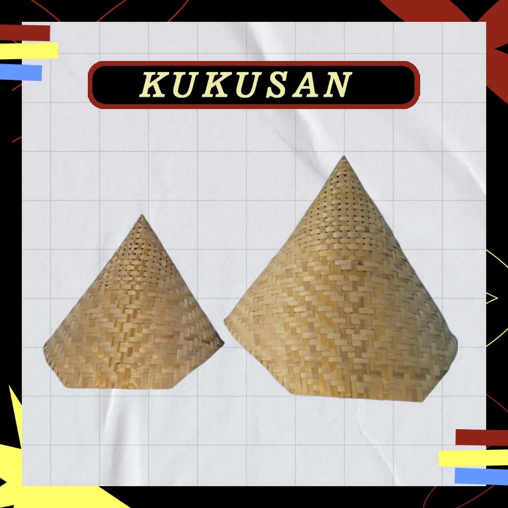 Tumpeng - kukusan nasi / kukusan makanan dari anyaman bambu / kukusan bambu kecil