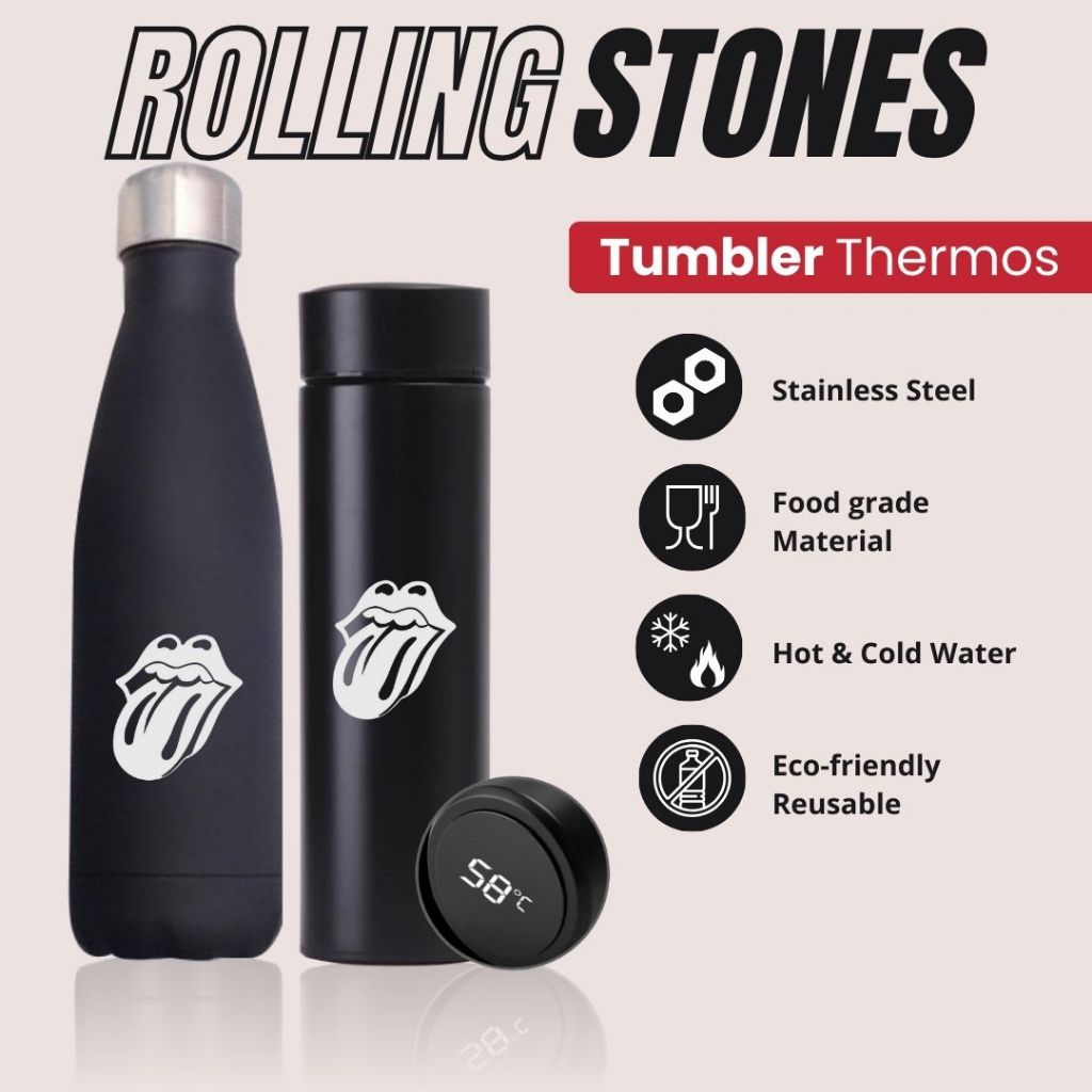 ROLLING STONES - TUMBLER TERMOS CUSTOM DESAIN ROLLING STONES