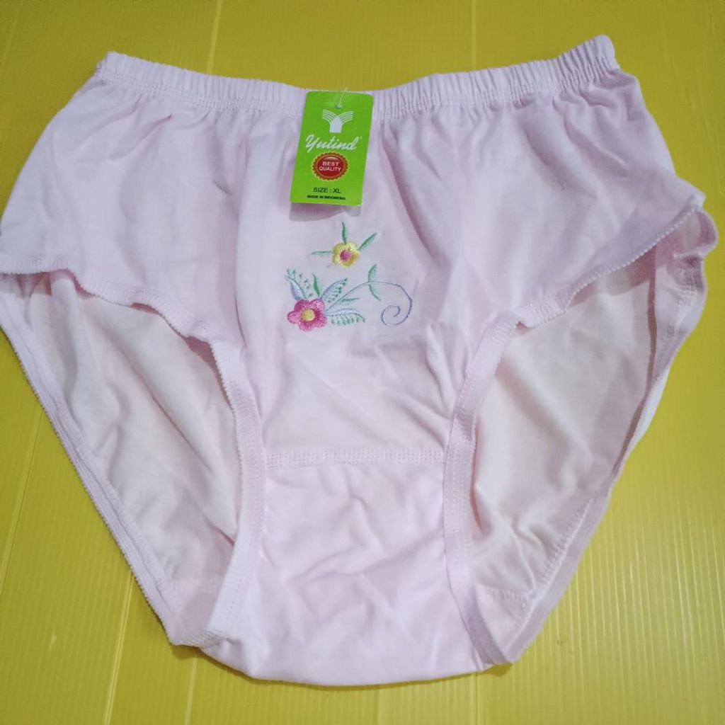 Celana Dalam Wanita Bordir Motif Bunga-Cd Wanita Bahan Katun Isi 3,6,12 Pcs