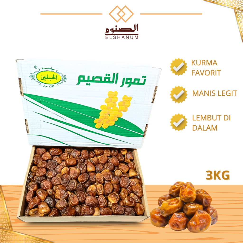 Kurma Sukari Jumbo  Premium 3kg / Kurma Sukari Basah premium / shabani store