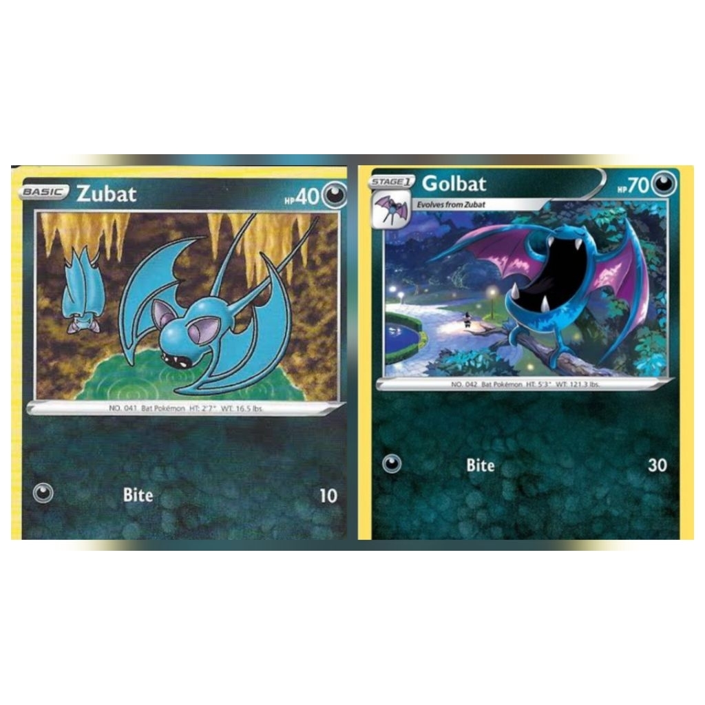 Tcg Pokemon zubat, golbat & crobat Evoline Common