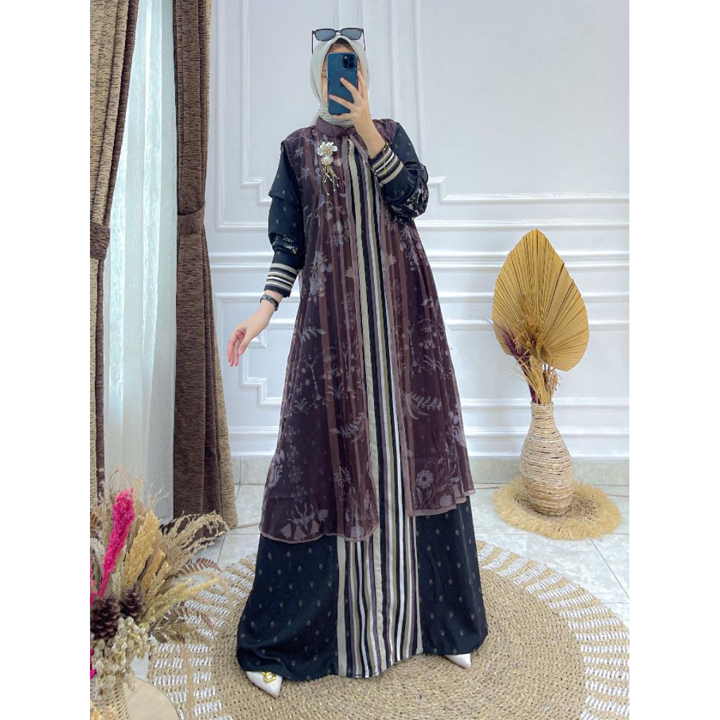 DRESS / GAMIS PEACH LADY HMF PREMIUM