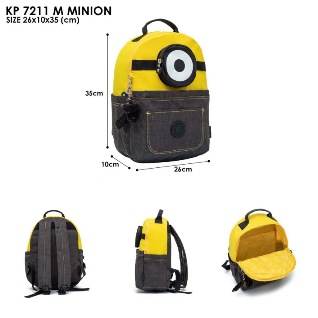 DWAROENGQ - Tas Ransel Wanita Kip Ling x Minions Backpack