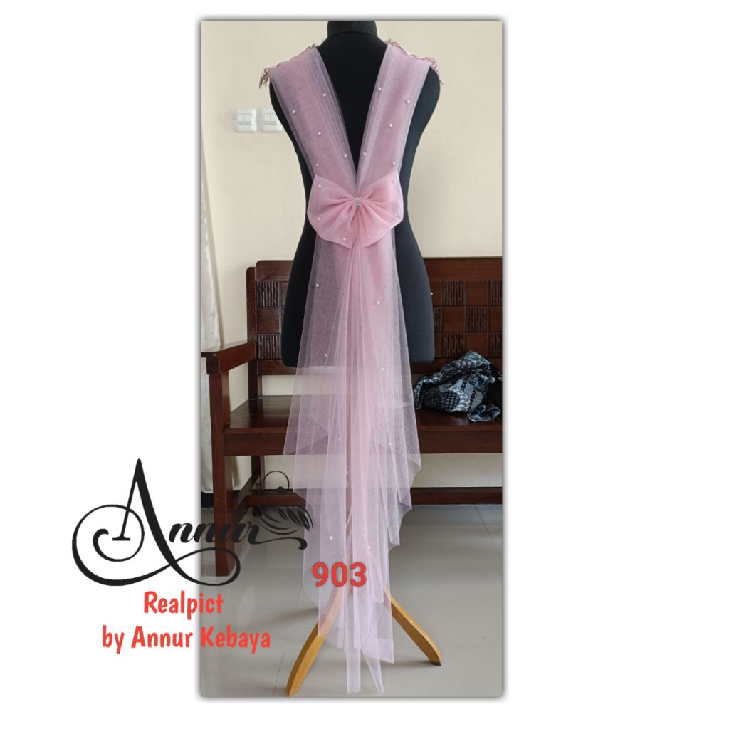 903 Realpict selendang kebaya hiasan kebaya hiasan bahu variasi bahu drapery kebaya hiasan gaun vari