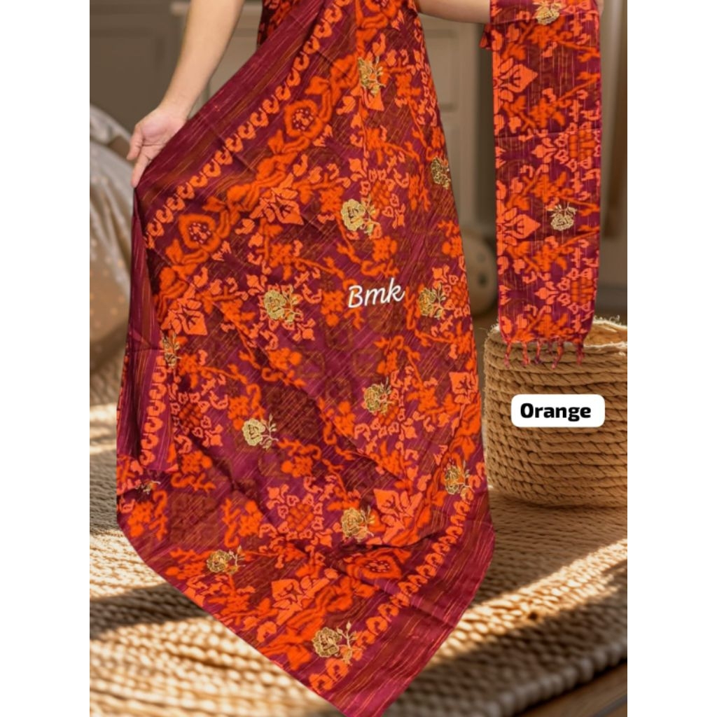 Kamen Lembaran Endek Seseh Trestes Set Selendangnya