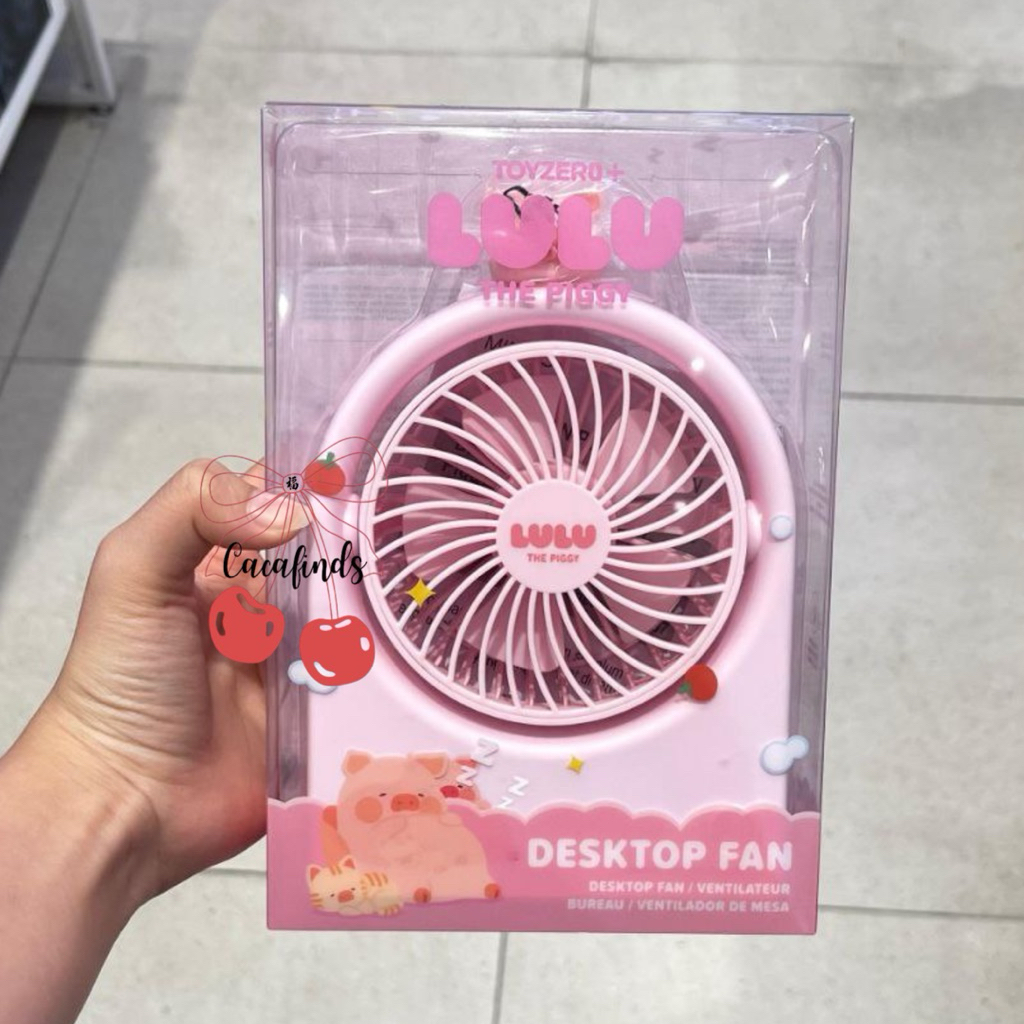 MINISO x Piggy‼️Foldable Desktop Fan / Kipas Angin Portable 1200mAh Lulu The Piggy Collection