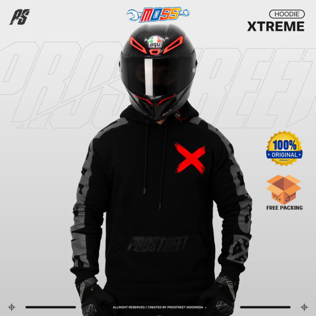 JAKET HOODIE MOTOR PROSTREET XTREME | HOODIE SUNMORI NIGHT RIDING TOURING | KATUN ADEM NYAMAN |ORIGI