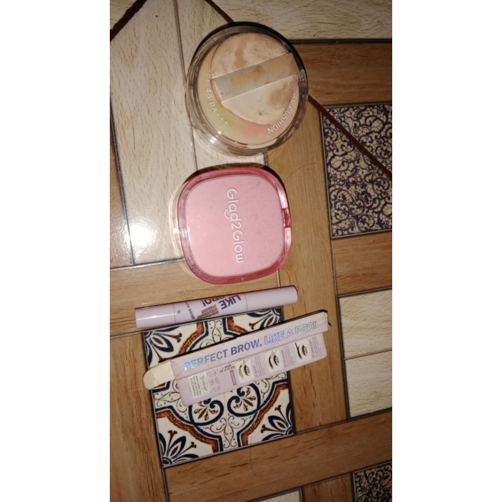 sepaket makeup pl cushion dan eyebrow