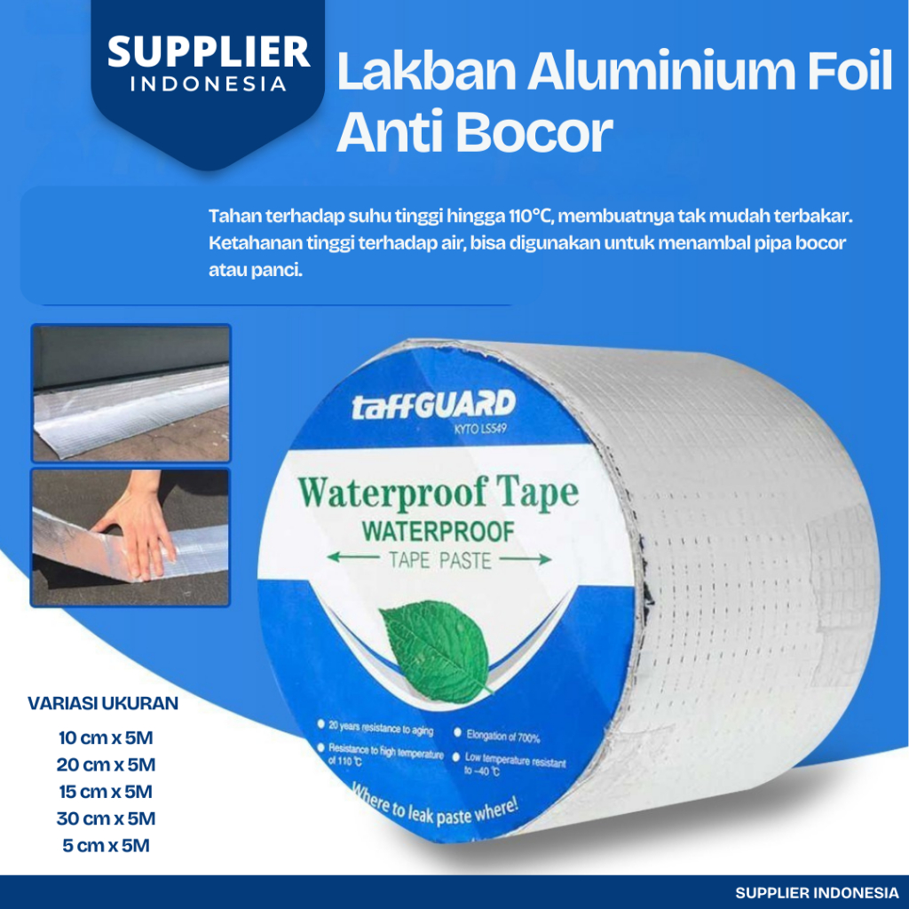Lakban Anti Bocor Aluminium Foil Super Kuat Isolasi Atap Genteng Asbes Seng Aluminium Waterproof
