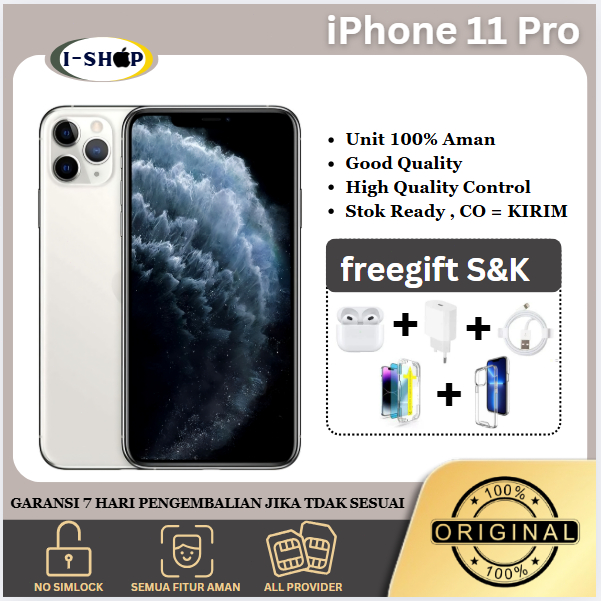iPhone 11 Pro 64GB,256GB Second Ori Apple Kondisi Mulus & Normal, ALL SIM , KUALITAS TERJAMIN