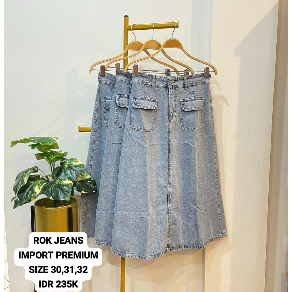 ROK JEANS IMPORT PREMIUM/ROK MIDI JEANS WANITA KEKINIAN