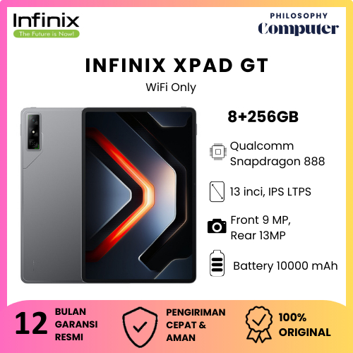 TABLET INFINIX XPAD GT 8/256GB - Qualcomm Snapdragon 888 | 10.000 mAh | Garansi Resmi