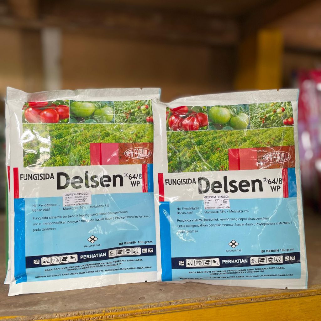 [100gram/400gram] fungisida delsen 64/8wp fungisida perawat tanaman bawang dan buah-buahan