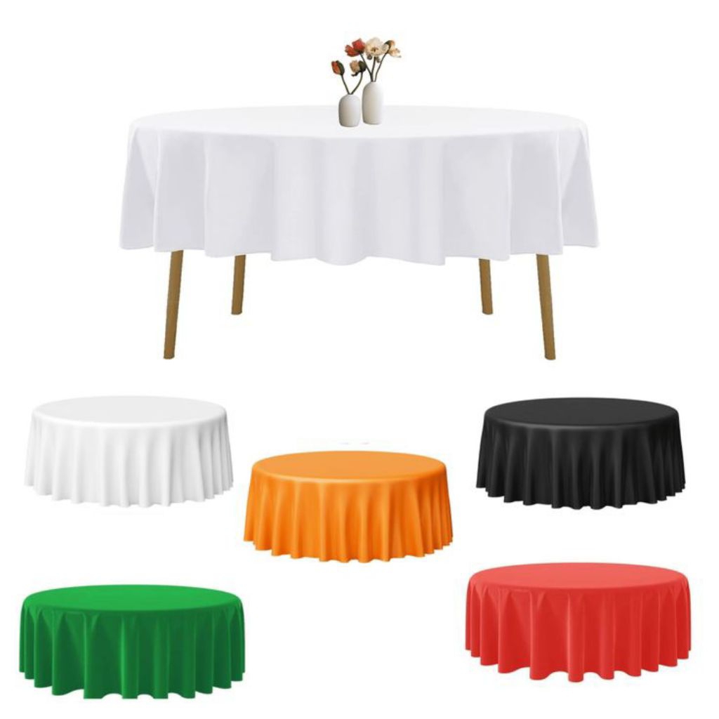 Taplak meja bundar diameter 220cm kain filamin