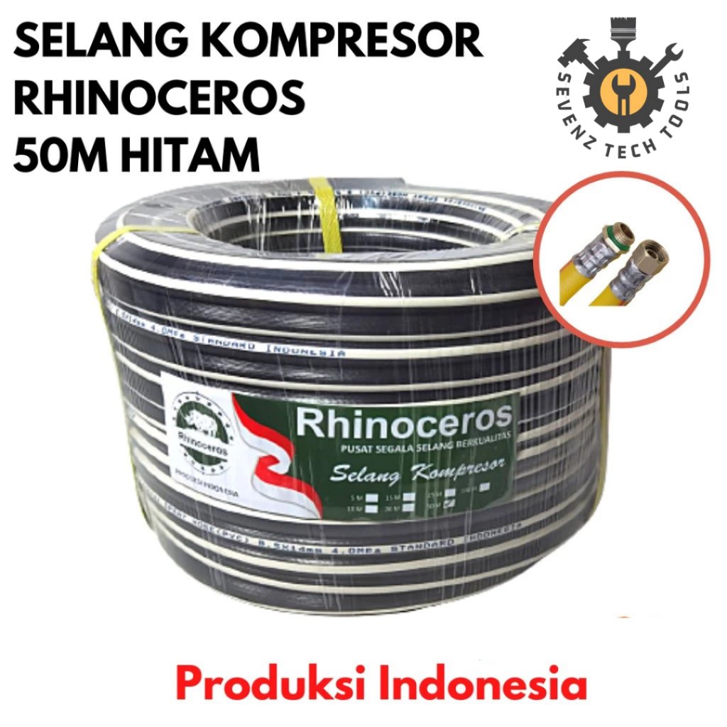Selang Kompresor Hitam RHINOCEROS 50M Selang Kompresor Angin Selang Kompresor Air Angin Tebal