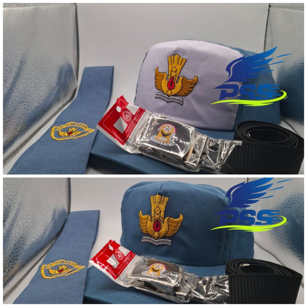 set kombo Topi sabuk dasi SMA
