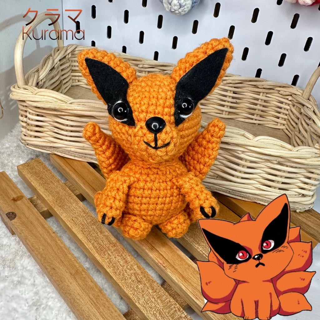 [KURAMA] gantungan kunci rajut kurama naruto / ganci rajut naruto