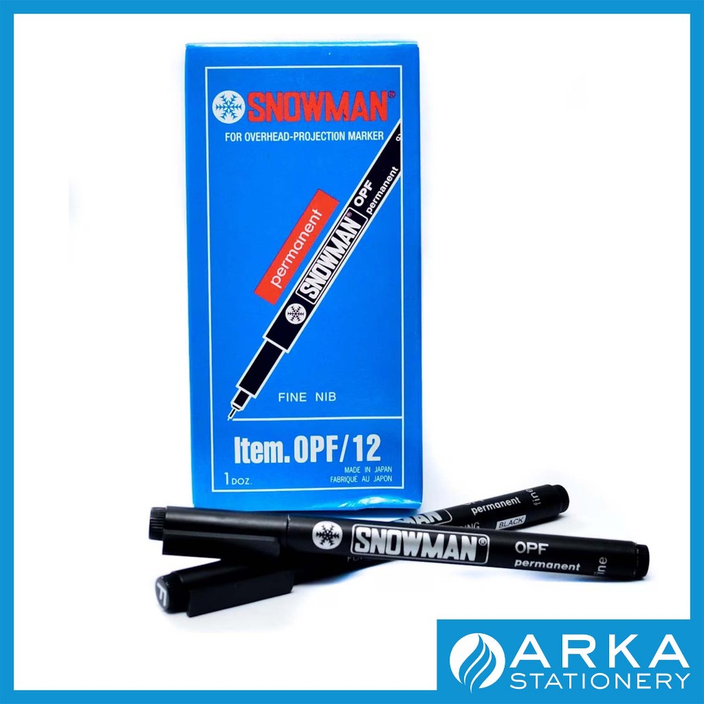 SNOWMAN SPIDOL OHP OPF PERMANEN HITAM