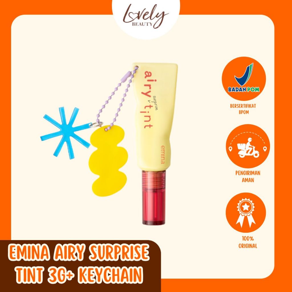 EMINA AIRY SURPRISE TINT 3G+ KEYCHAIN | LIP TINT LONGLASTING | WATERPROOF