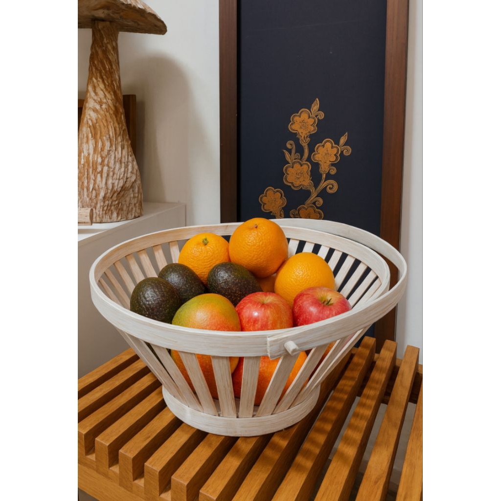 Keranjang Buah Anyaman Bambu