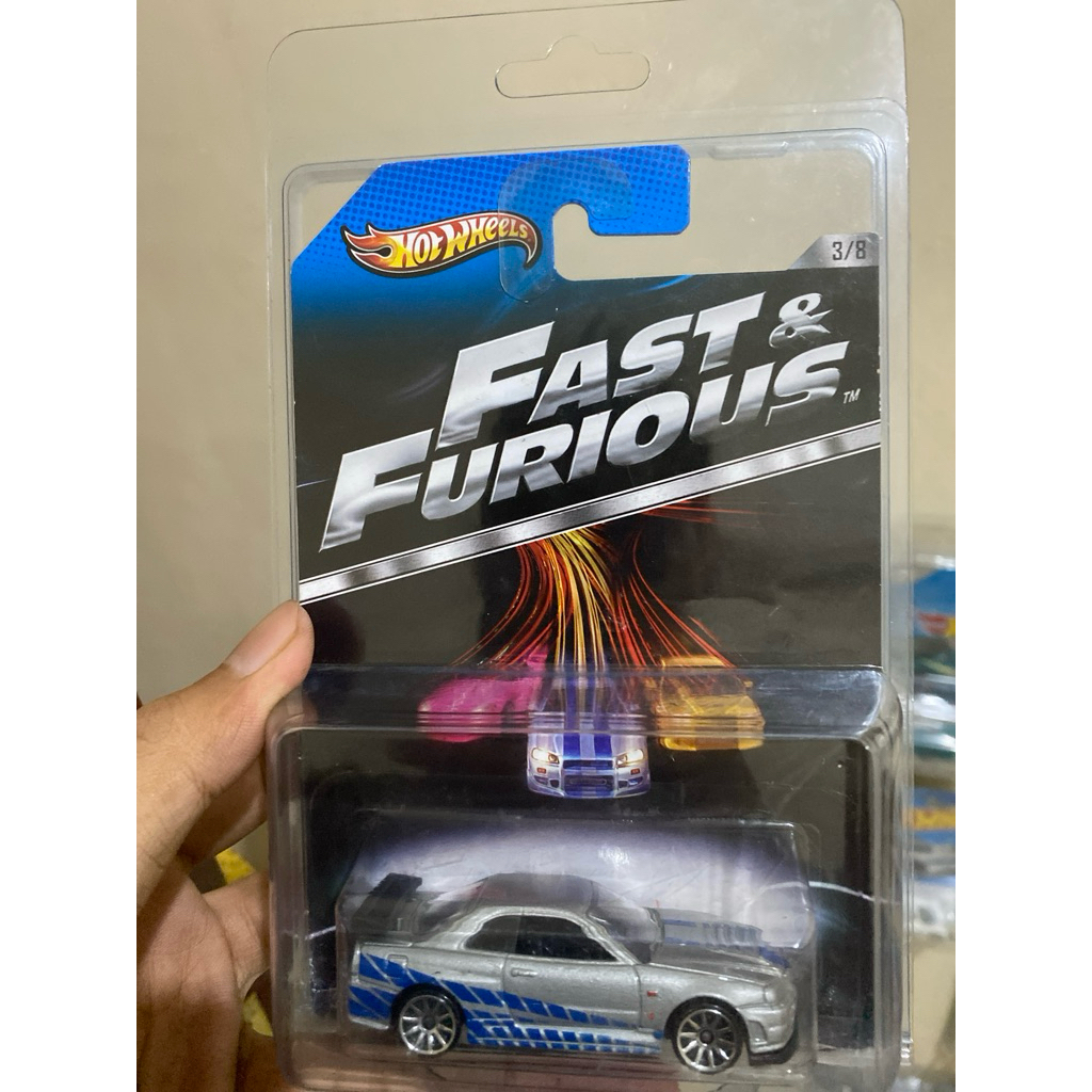 HOTWHEELS Nissan skyline R34 wing hitam