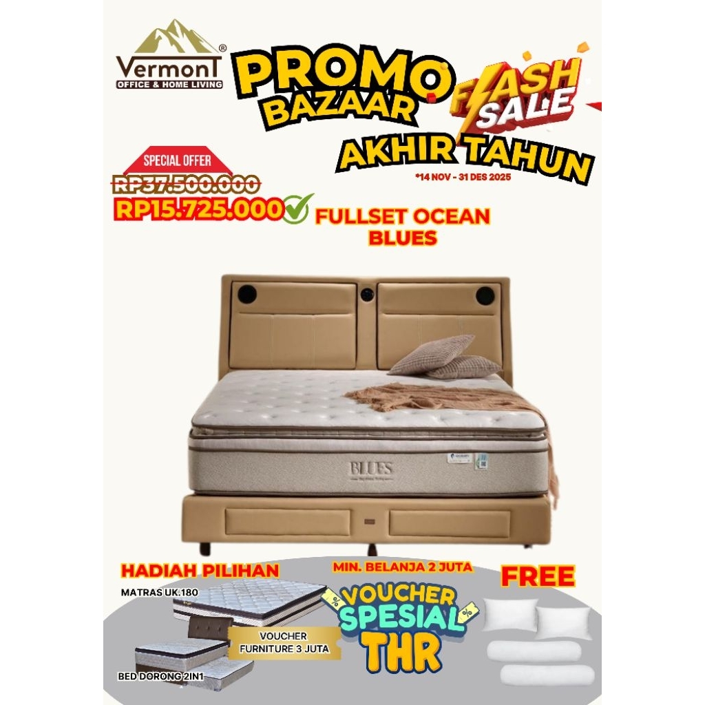 Springbed ocean blues (beli 1 + dpt 1 hadiah tambahan)