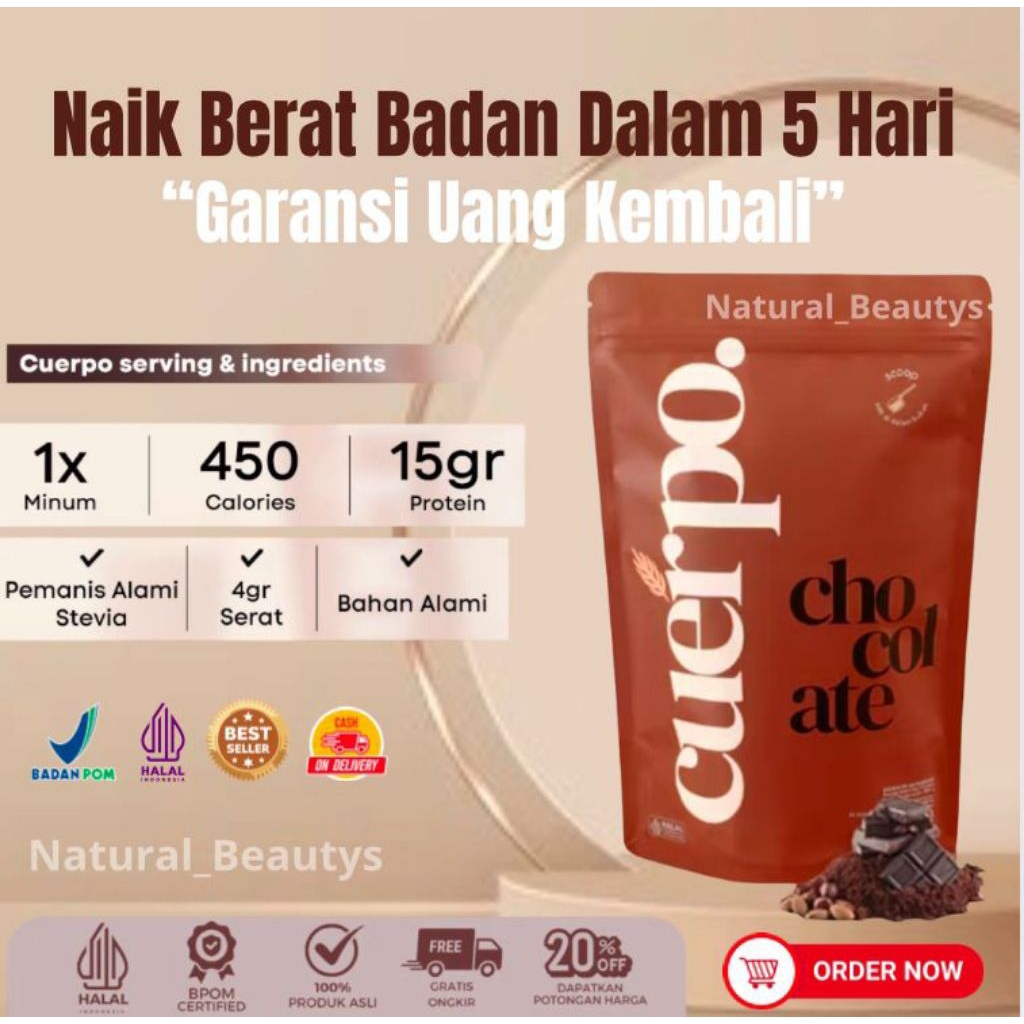 Ready Susu Tinggi Protein & Kalori Cuerpo Cokelat Penggemuk Badan Tambah Nafsu Makan Gemuk Gemoy