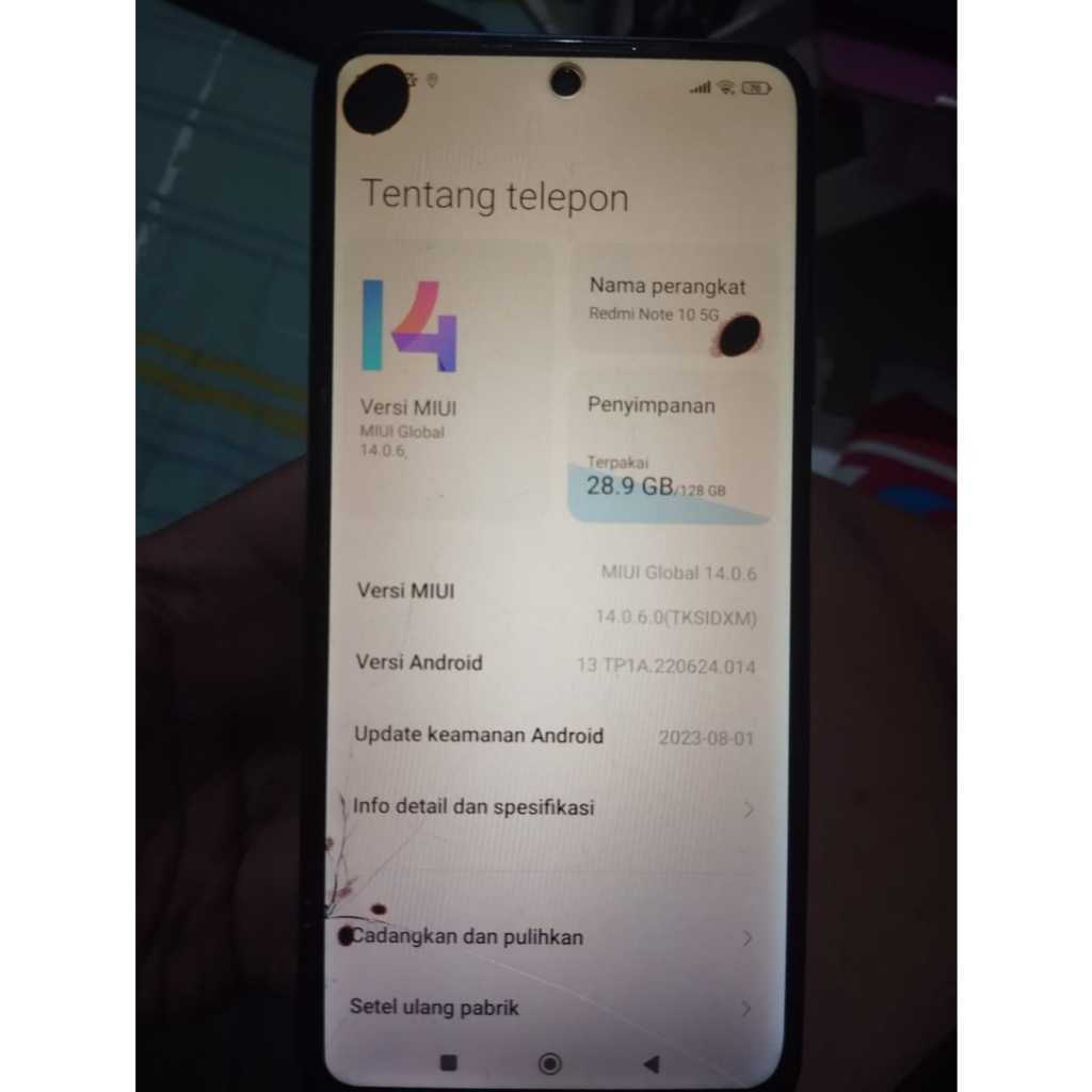 hp xiaomi redmi note 10 5G ram 8/128 bekas second murah handphone seken