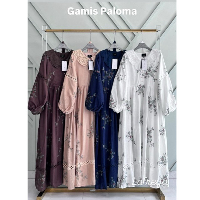 gamis paloma, dress lfy, Arsy dress, gamis bangkok, lafreya dress, gamis putih, white maxi, dress ka