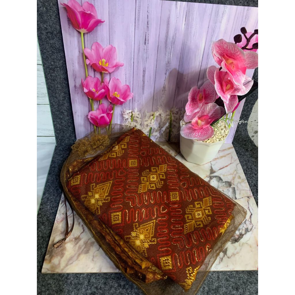 Souvenir kantong serut tile 30x20 untuk songket