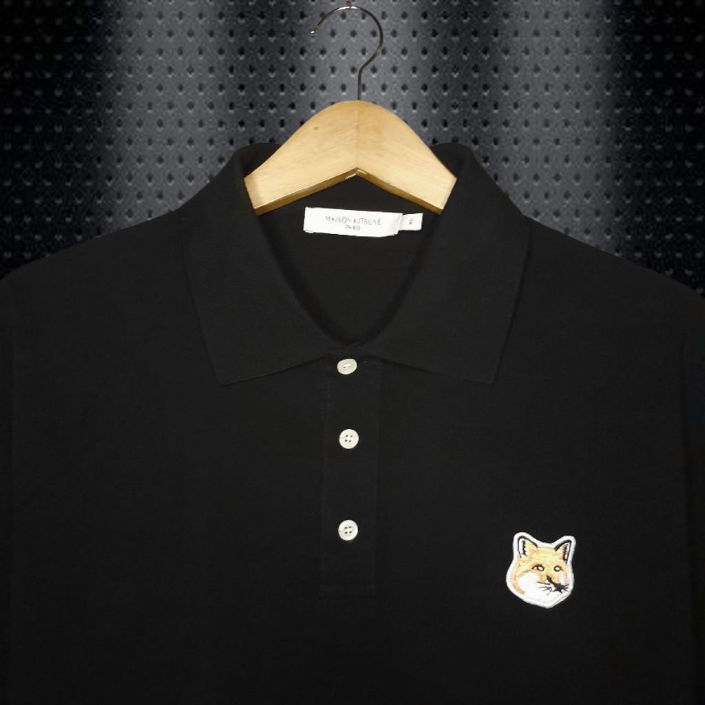 MAISON KITSUNE Kaos Kerah Polo Shirt Pria, Atasan Berkerah Pria