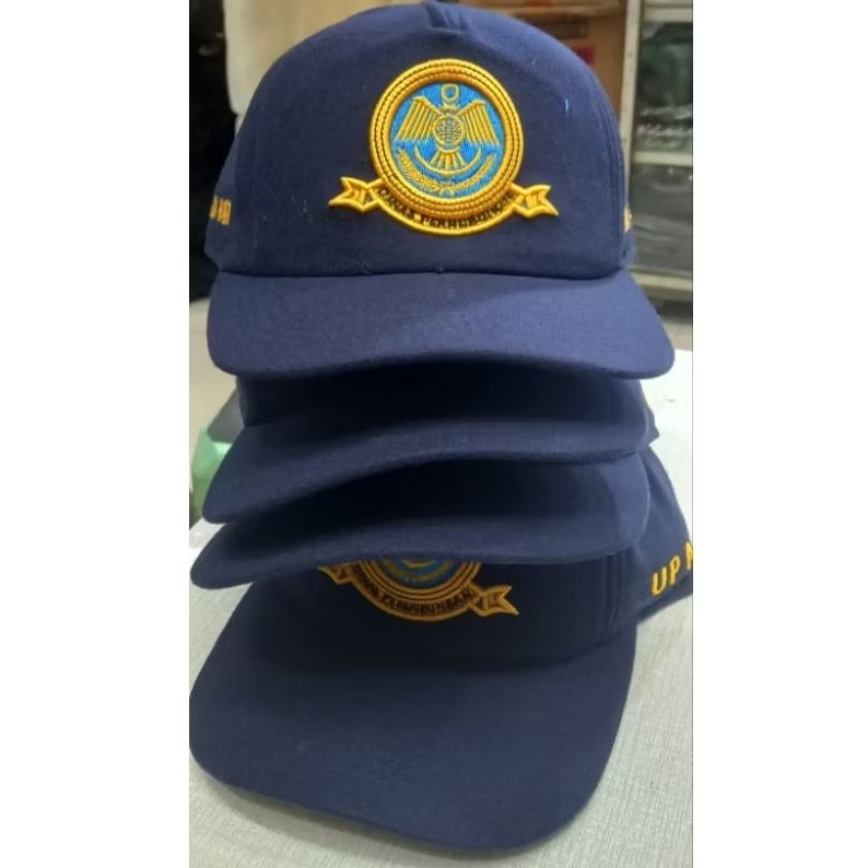 topi dishub bahan laken bordir logo timbul