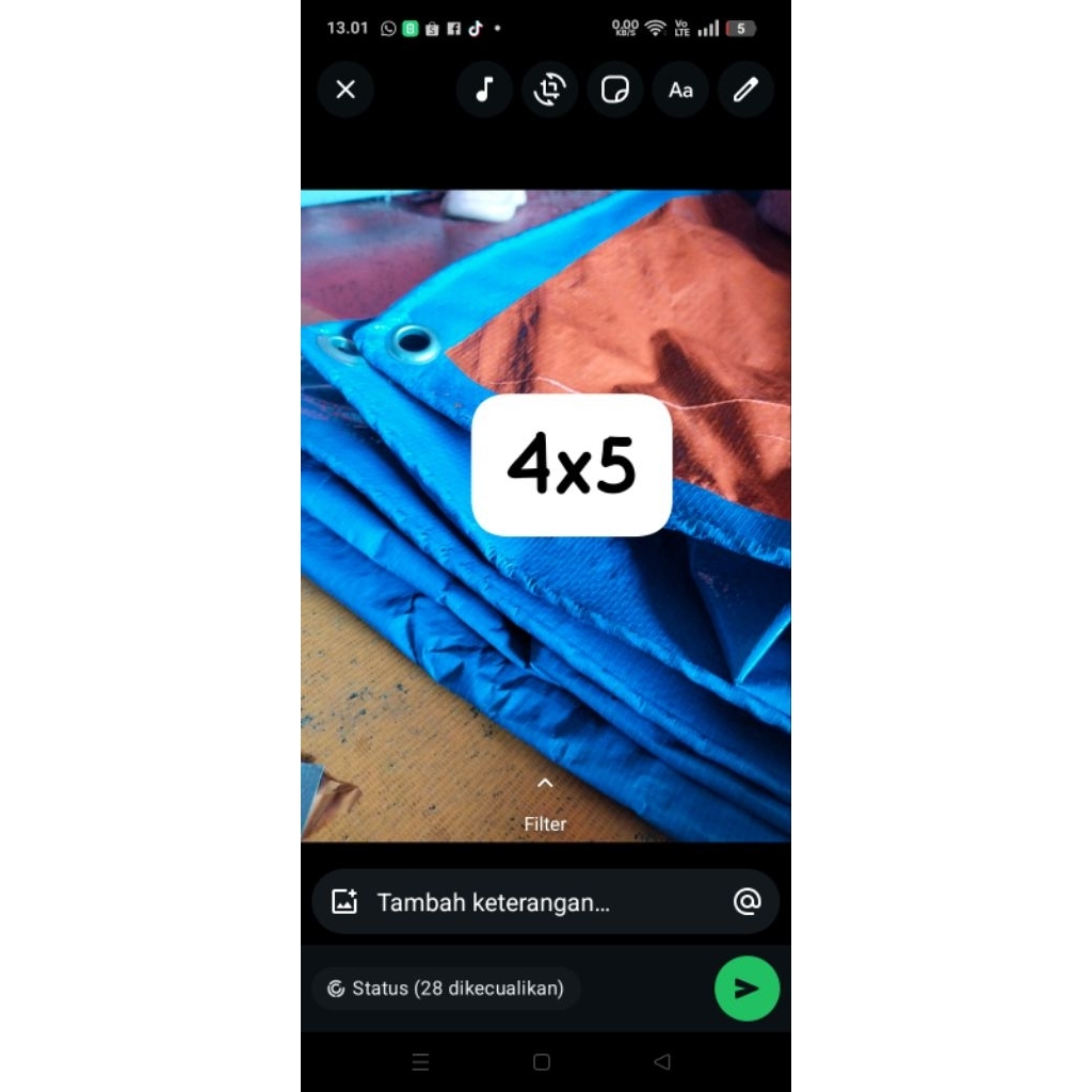 TerpalA5 4x5 , Terpal lembaran Terpal plastik