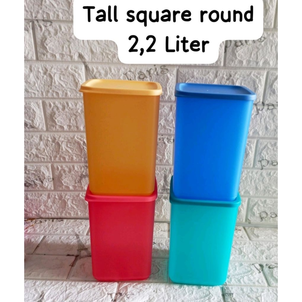 TOPLES TALL SQUARE ROUND TUPPERWARE