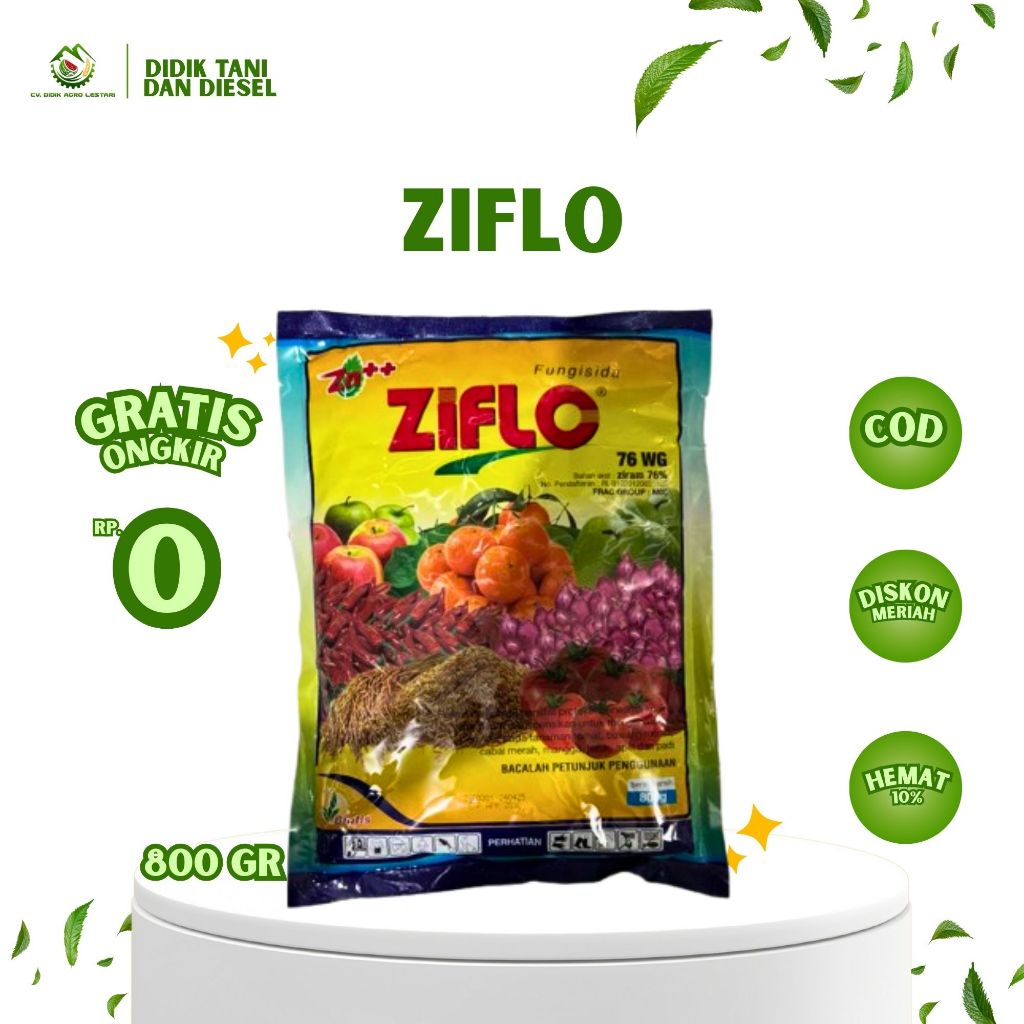 Fungisida ZIFLO 76 WG - Anti Jamur Busuk Daun Bercak Ungu - Bahan Aktif Ziram Propineb Manjur